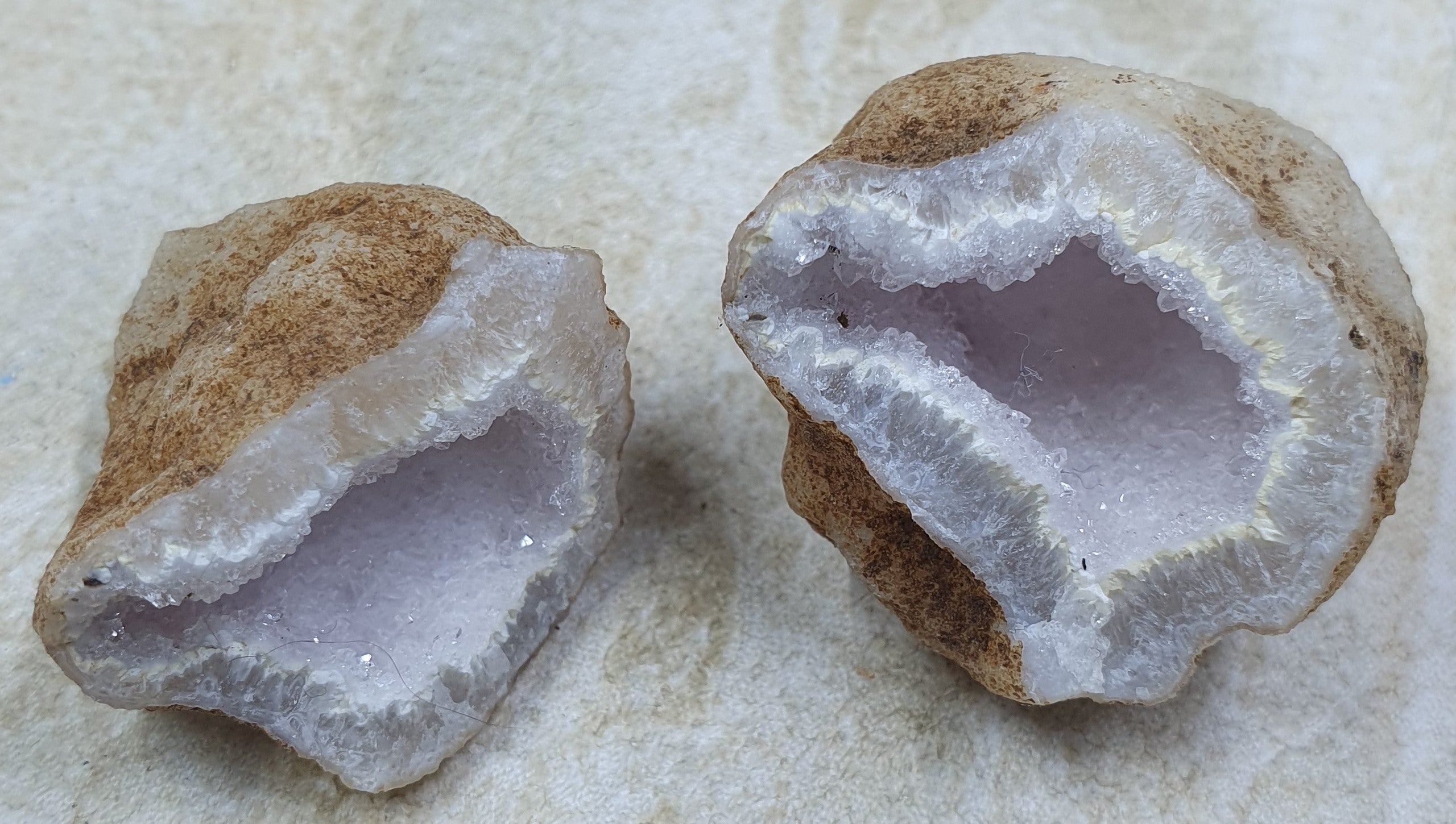 Quartz Geode Pair - Cracked #2