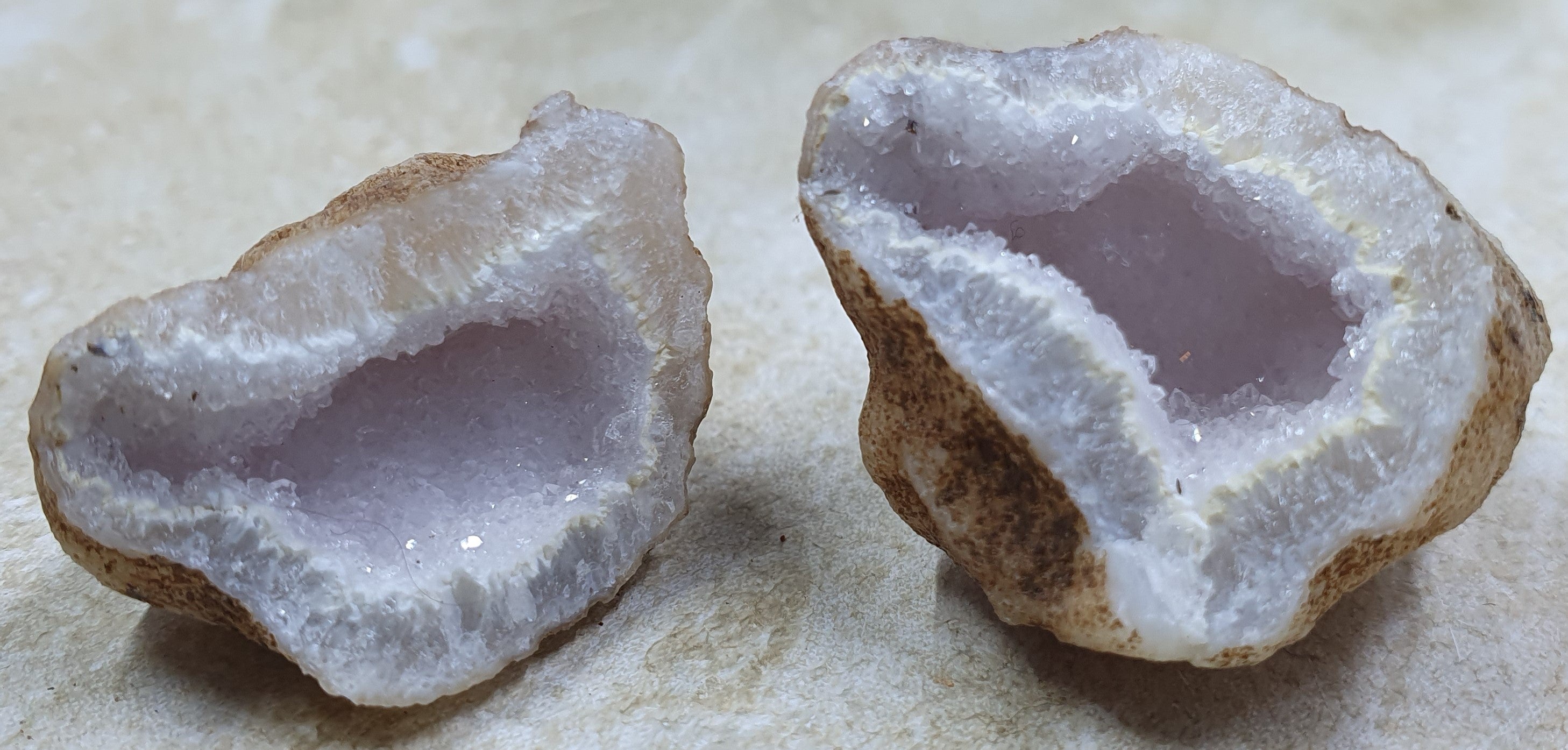 Quartz Geode Pair - Cracked #2