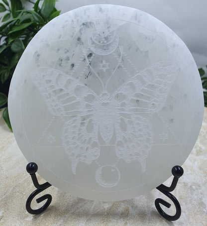 Selenite Moth Charging Plate