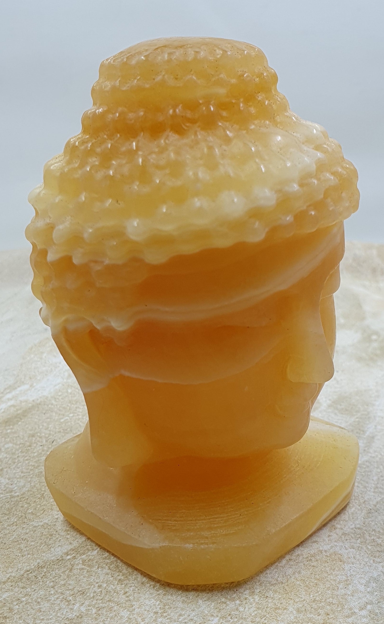 Orange Calcite Buddha Head