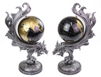 Silver Dragon Spinning World Globe