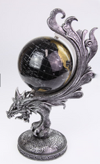 Silver Dragon Spinning World Globe