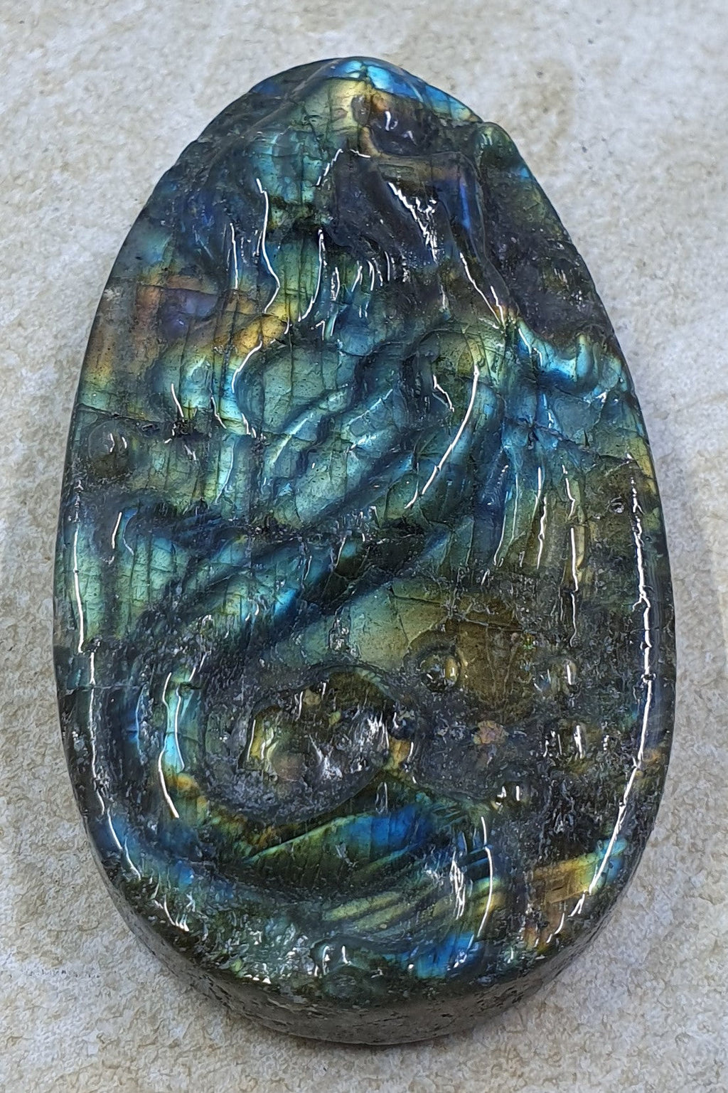 labradorite Mermaid Carving