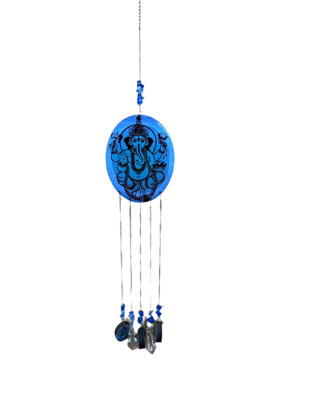 Wooden Patterned Disc Windchimes