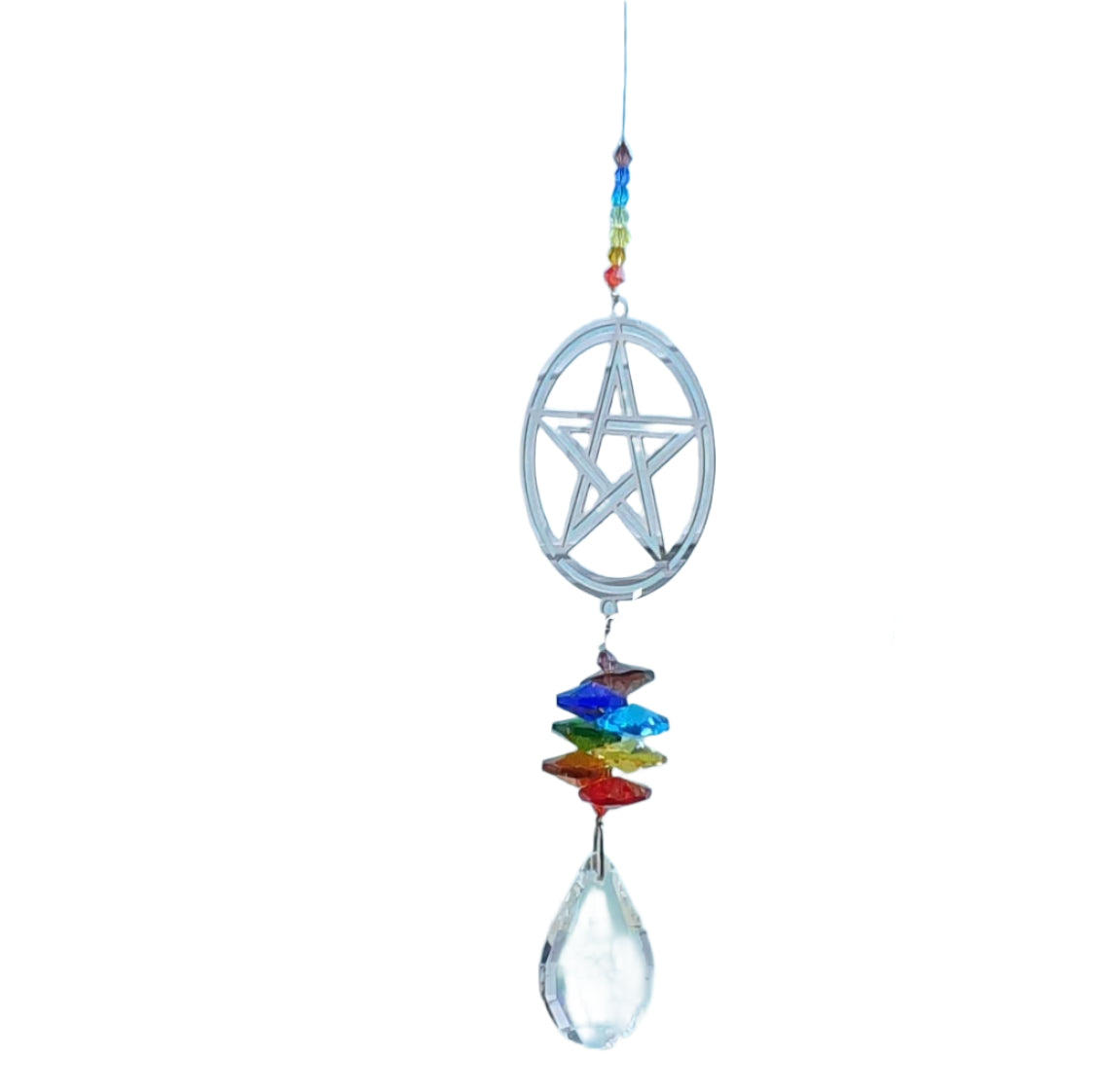 Crystal Laser Cut Pentagram Suncatcher