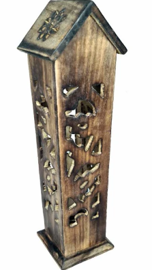 Hut Carved Incense Holder
