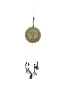Wooden Patterned Disc Windchimes