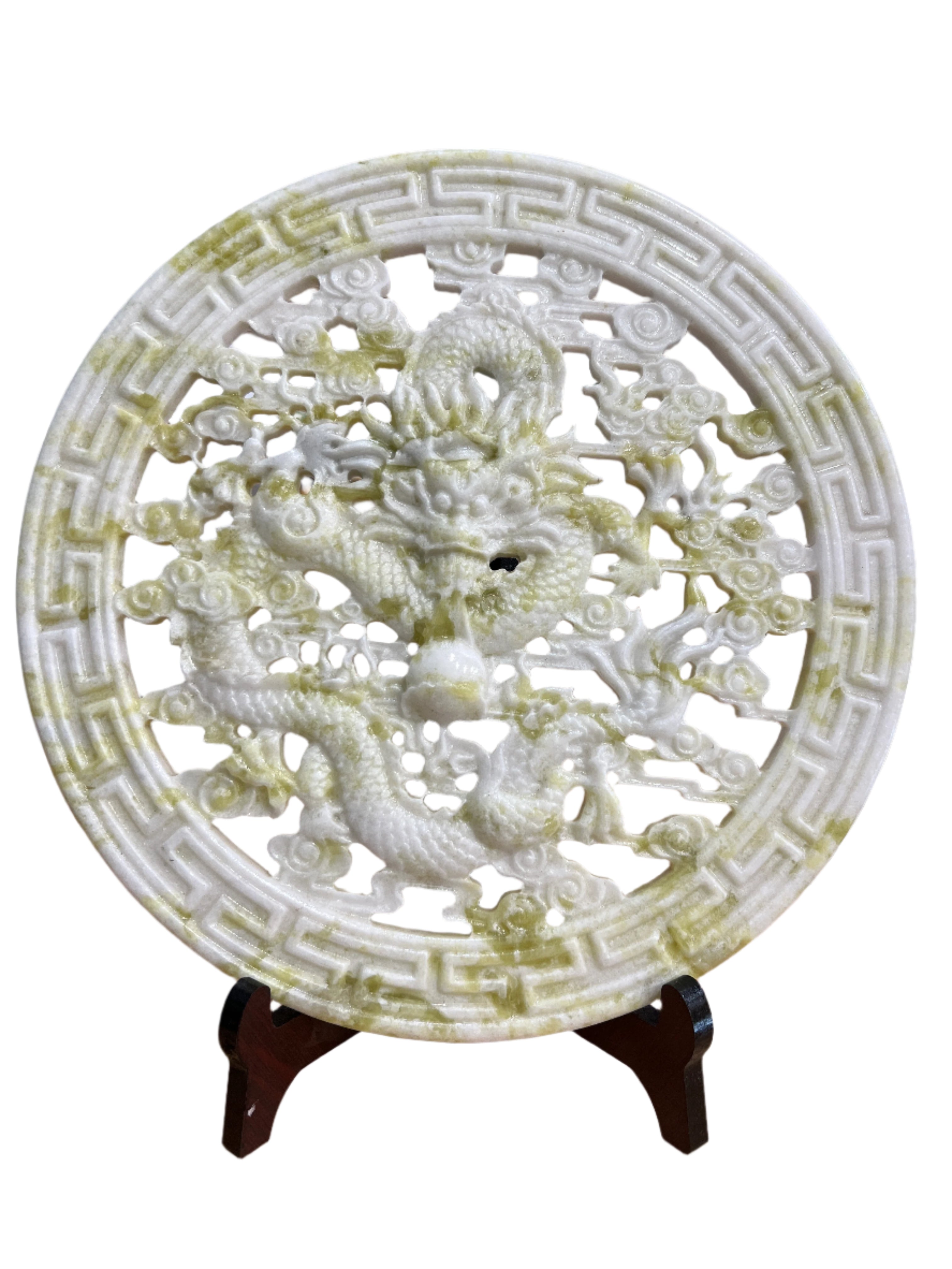 Jade Dragon Plate with Stand