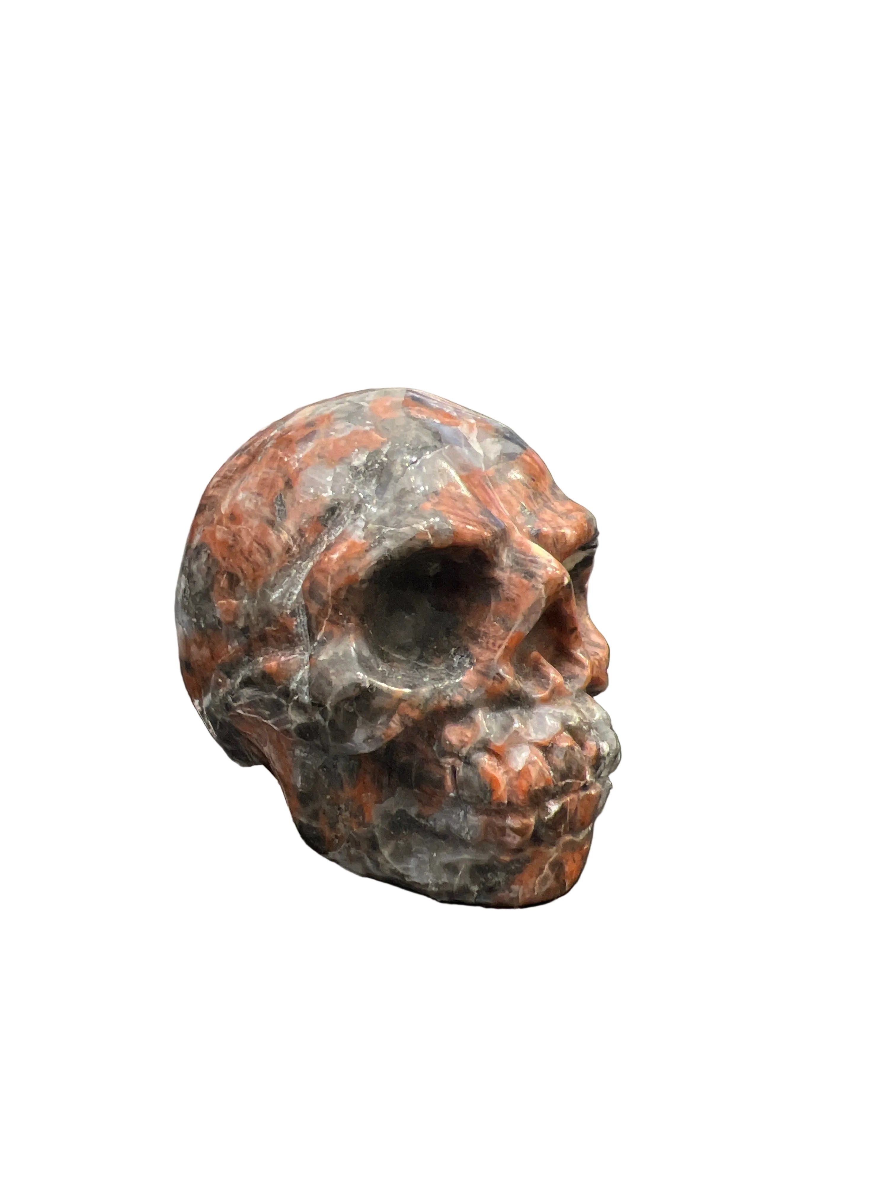 Red Larvikite Skull