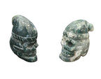 Moss Agate Skull with Xmas Hat