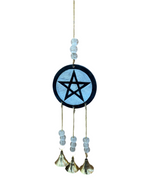 Patterned Round Disc Brass Bell Wind Chimes