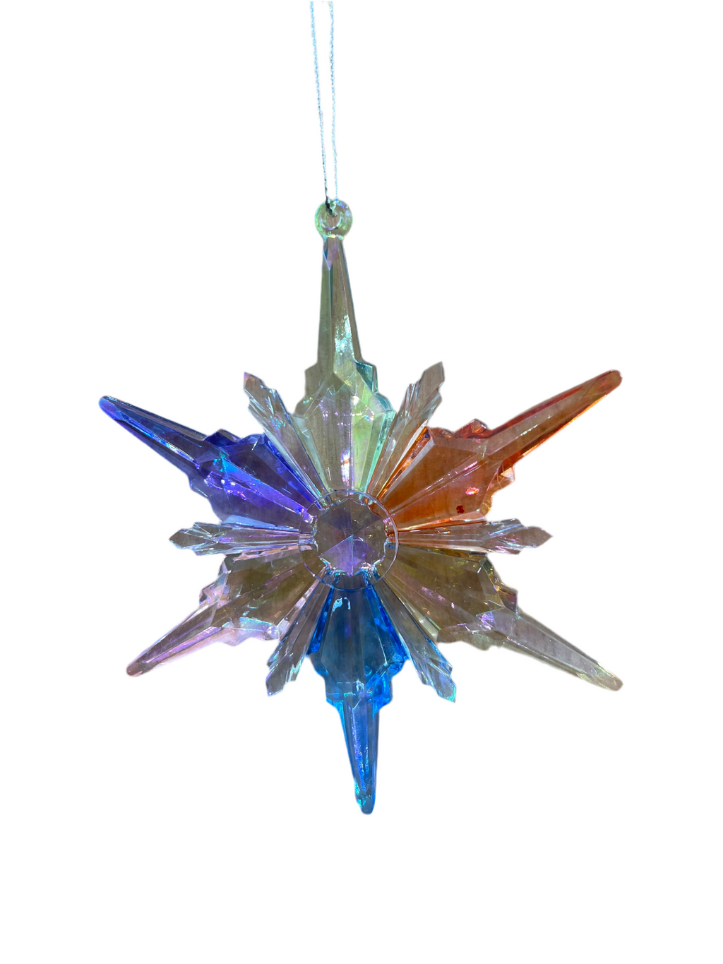 Rainbow Pearlized Snow Flake Hangings