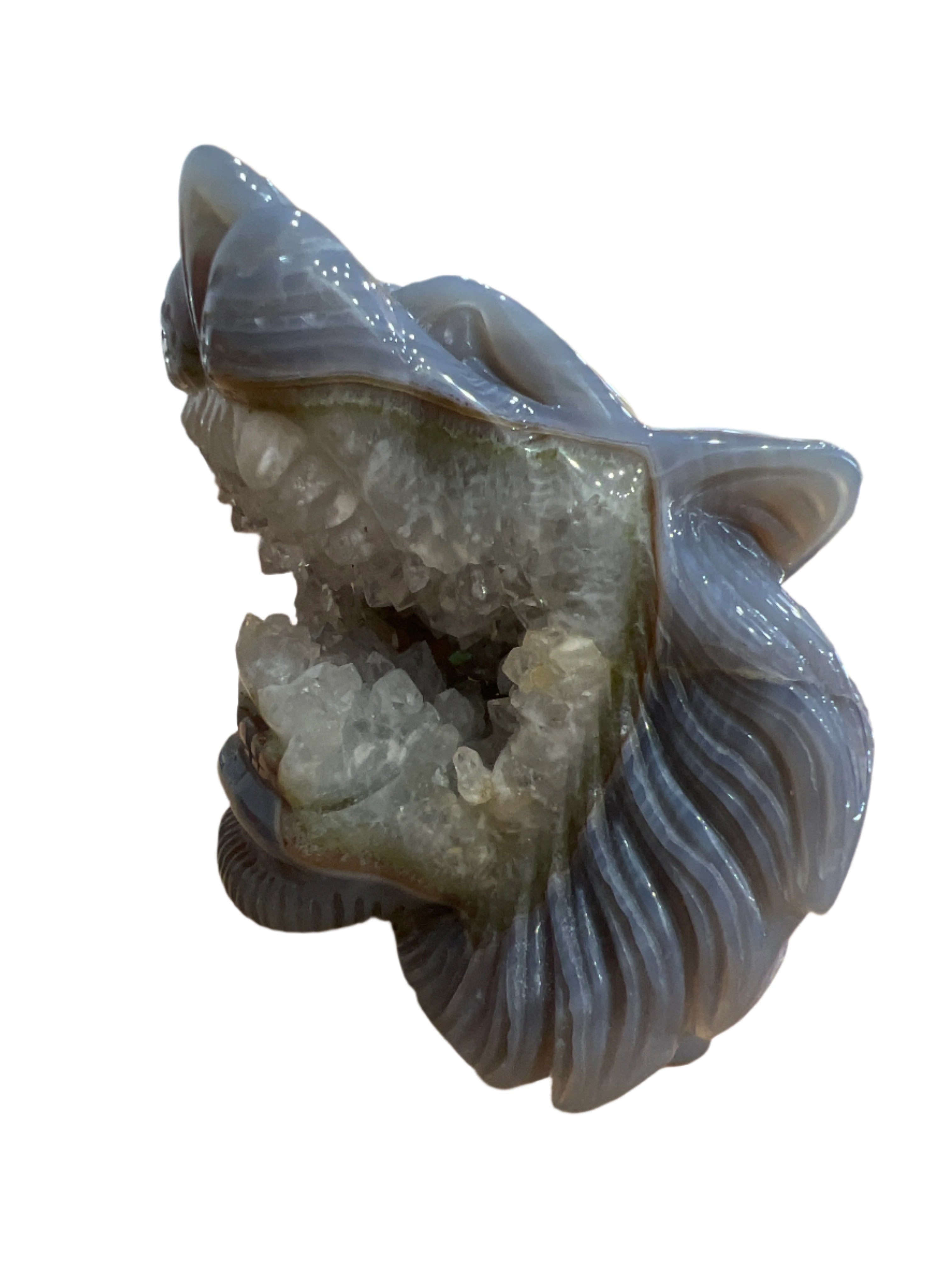 Druzy Agate Tiger Head