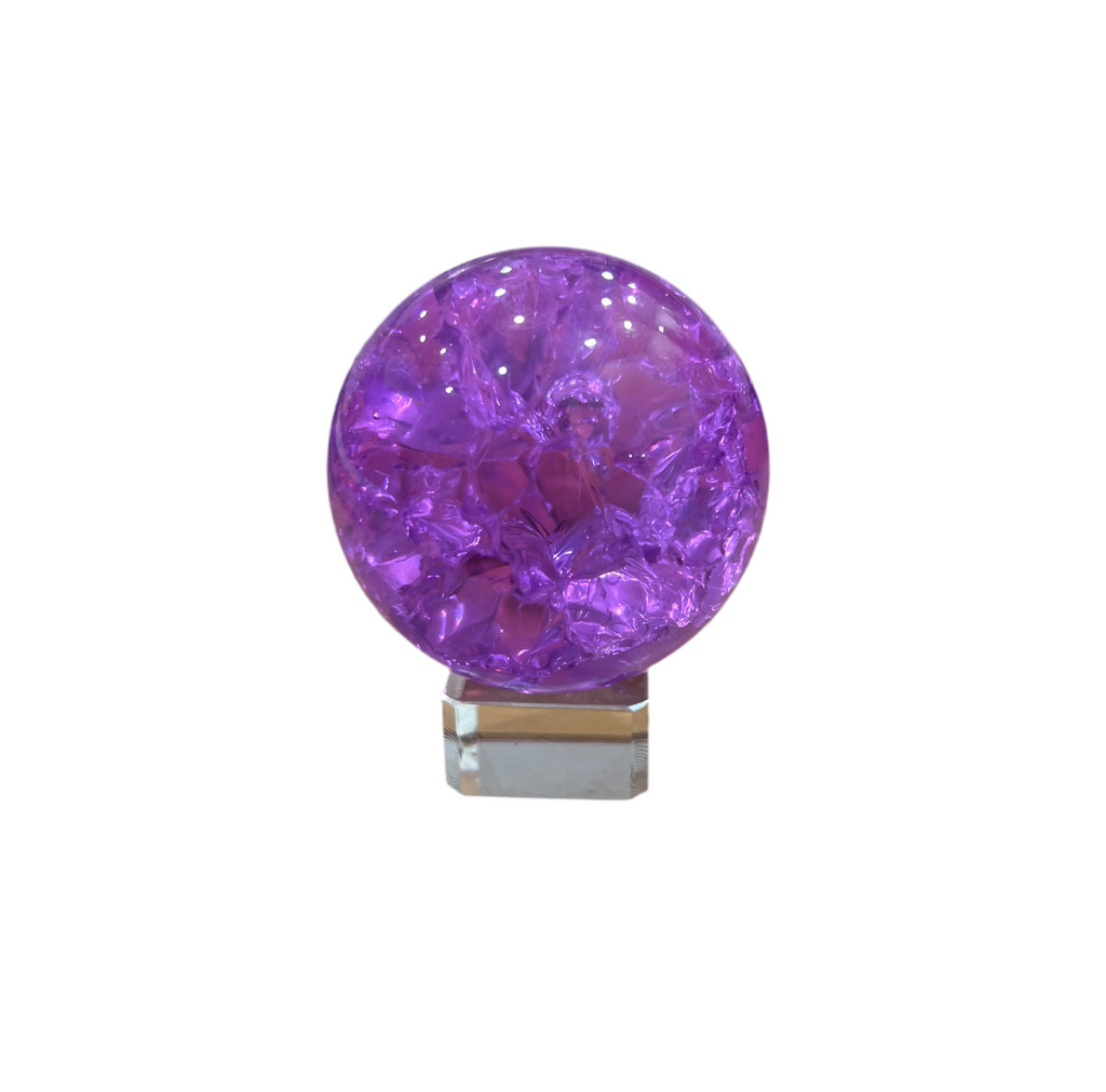 Purple Crackle Quartz Sphere