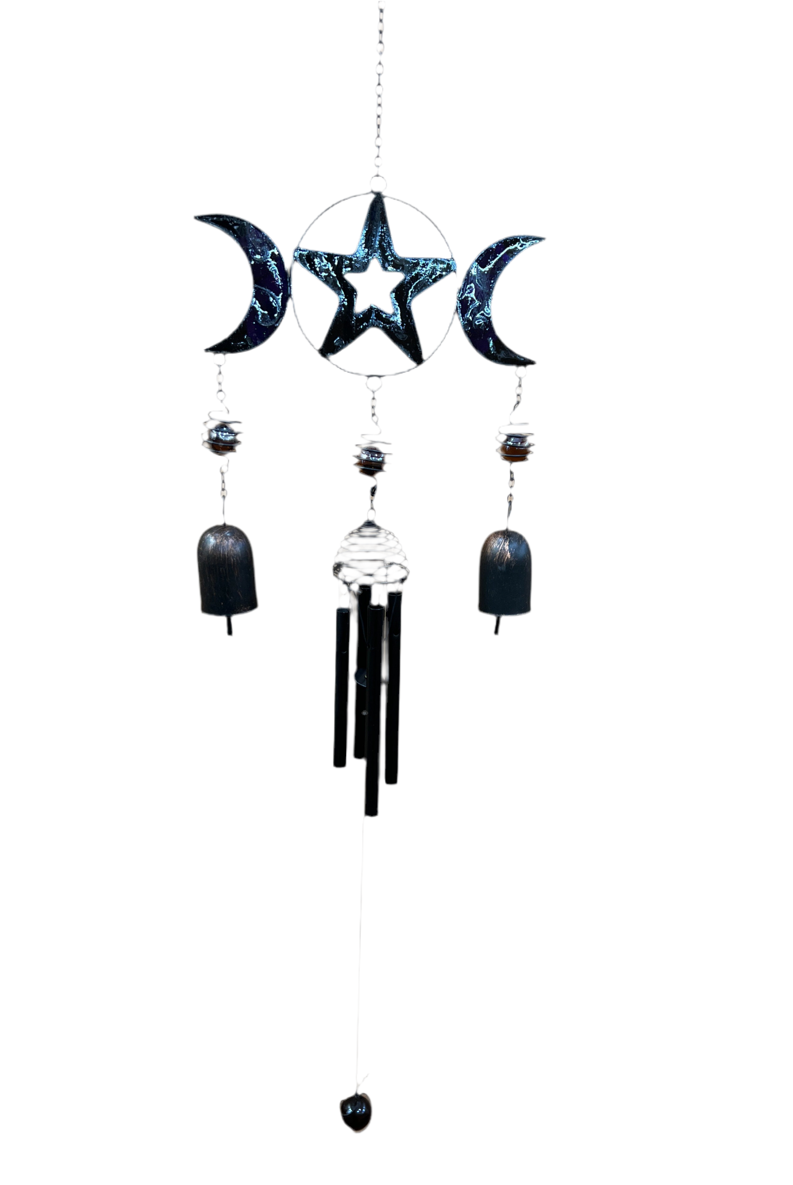 Triple Moon with Bells Wind Chime