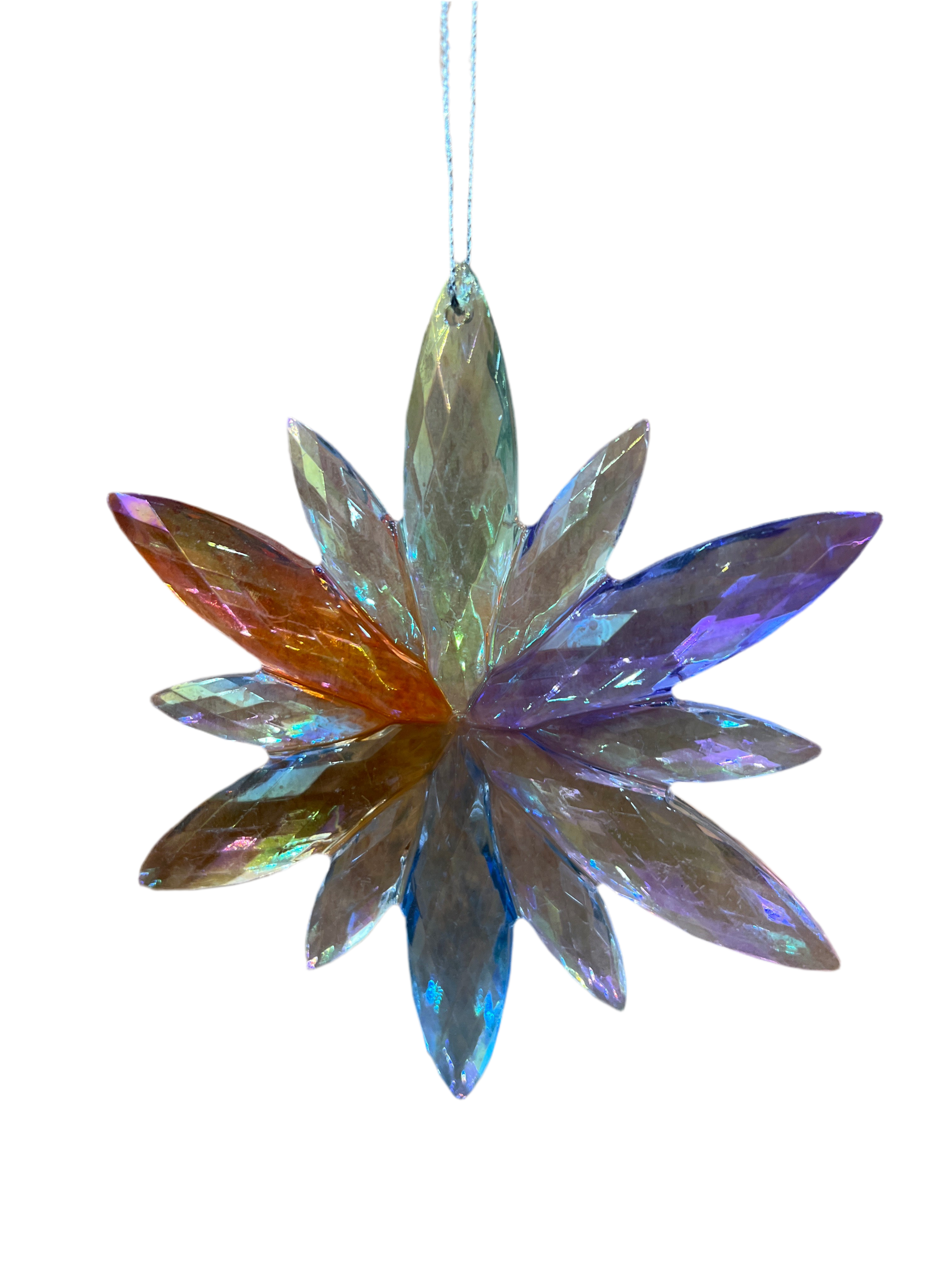 Rainbow Pearlized Snow Flake Hangings