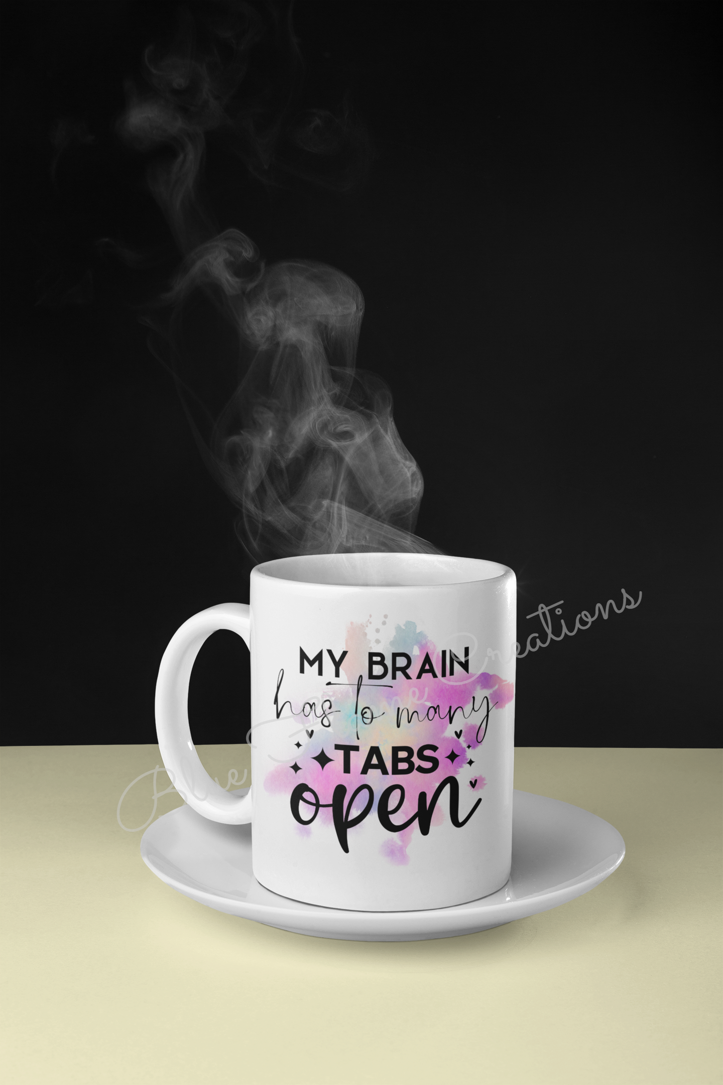 "My Brain Has To Many Tabs Open" Mug (Light Rainbow)