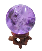 Purple Crackle Quartz Sphere