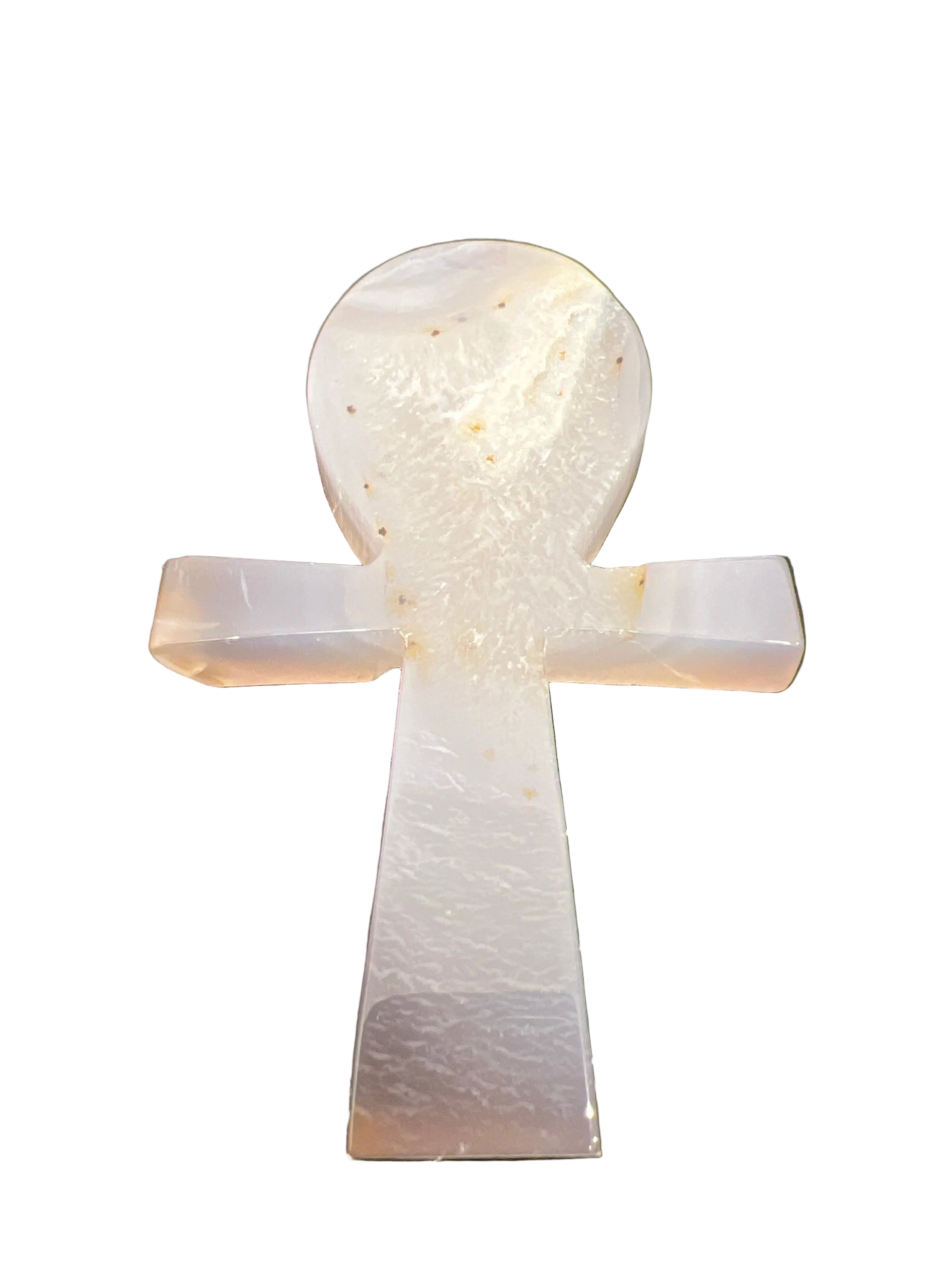 Druzy Agate Ankh Carving