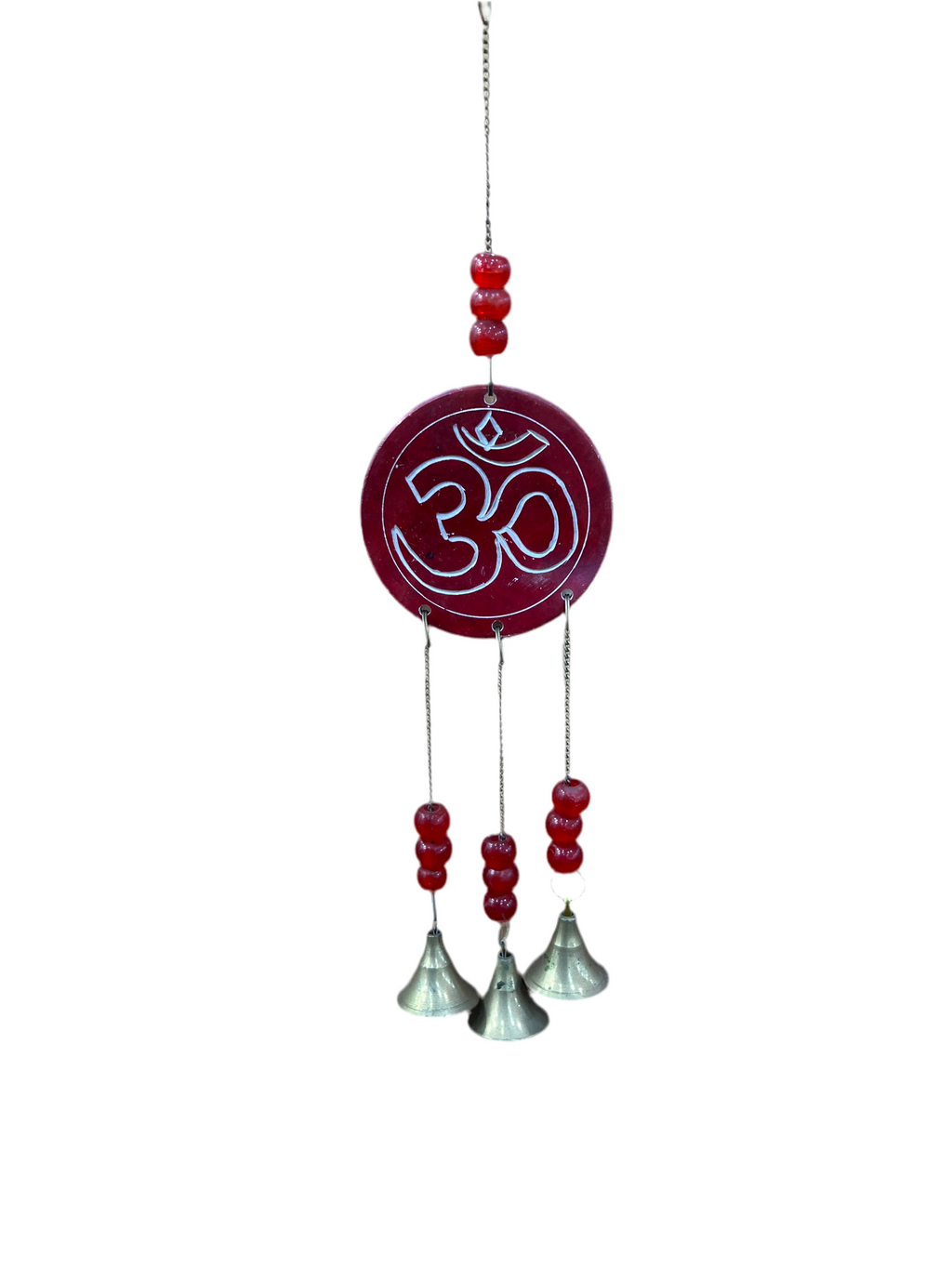 Patterned Round Disc Brass Bell Wind Chimes