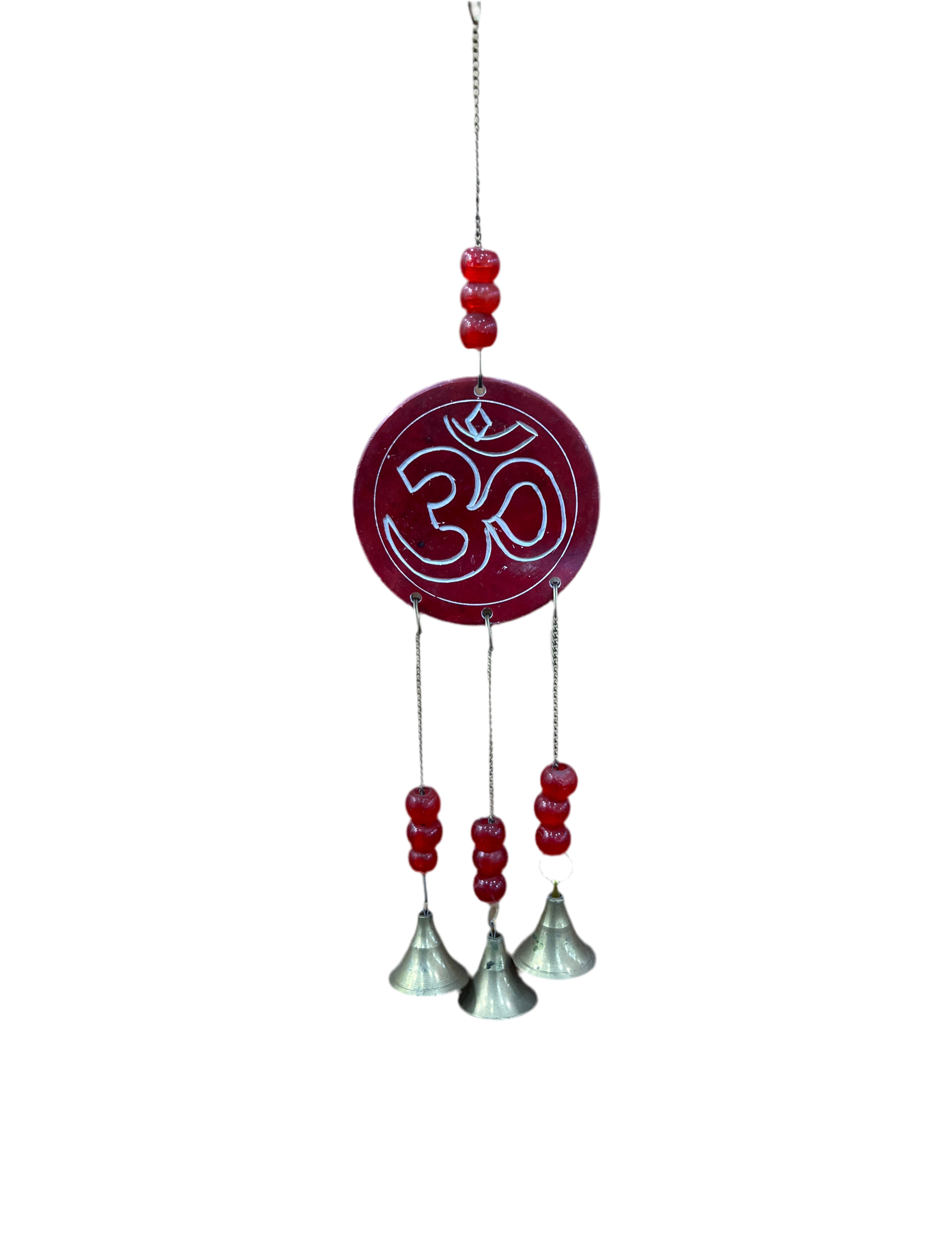 Patterned Round Disc Brass Bell Wind Chimes