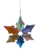 Rainbow Pearlized Snow Flake Hangings