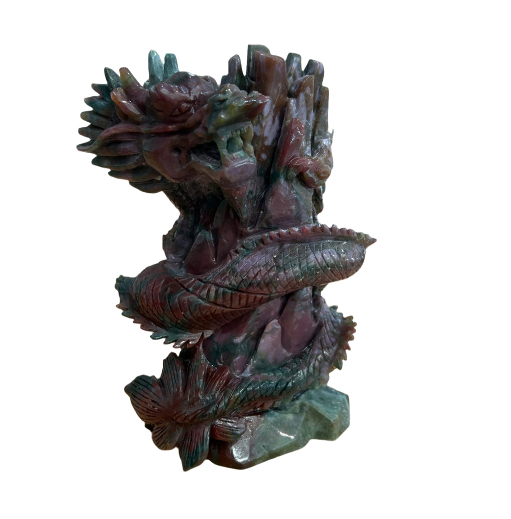 Ocean Jasper Dragon with Tree