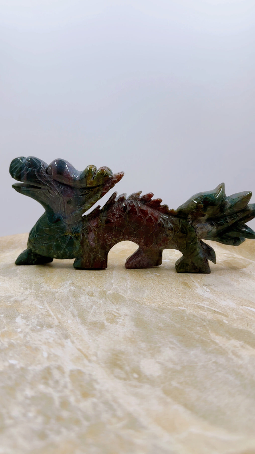 Ocean Jasper Dragon Carving