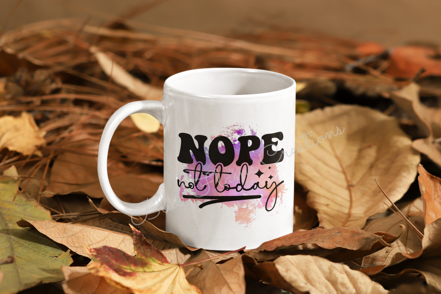 "Nope, Not Today" Mug (Purple/Orange)