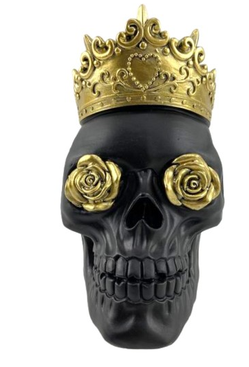 Black & Gold Rose Skull