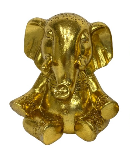 Sitting Gold Ganesh Elephant