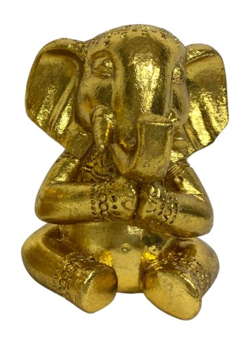 Sitting Gold Ganesh Elephant
