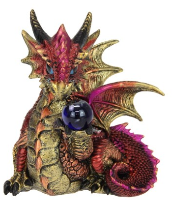Dragon Holding Orb - Red