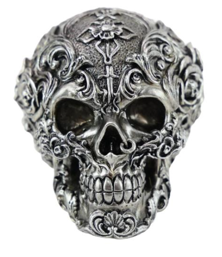 Antique Silver Skull - Medium