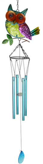 Metal/Glass Owl with Ball Eyes