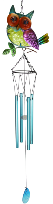 Metal/Glass Owl with Ball Eyes