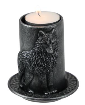 Wolf Candle Holder with Plate