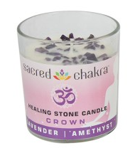 Sacred Chakra Fragrant Candles with Gemstones
