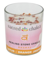 Sacred Chakra Fragrant Candles with Gemstones