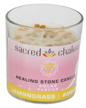 Sacred Chakra Fragrant Candles with Gemstones