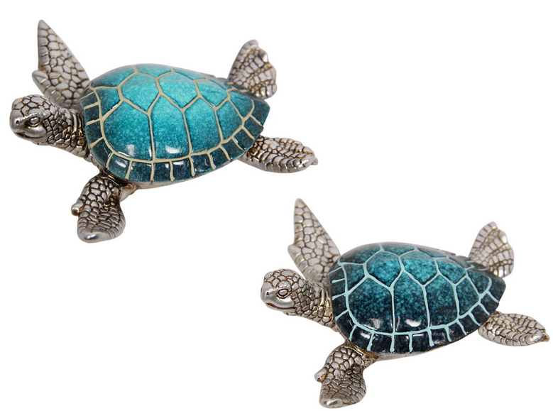 Blue Turtle with Silver Body