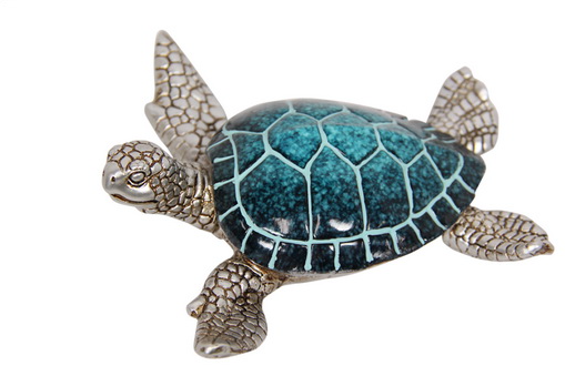 Blue Turtle with Silver Body