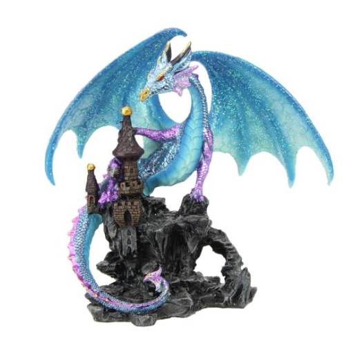 Dragon on Castle - Blue