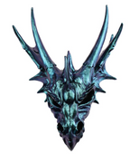 Blue Iridescent Dragon Skull