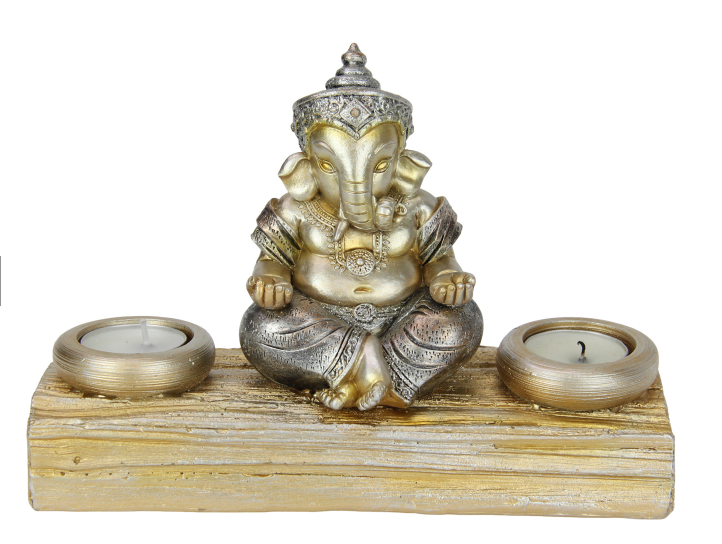 Ganesh on Double Tealight Holder