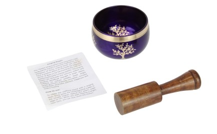 Tree of Life Brass Purple Tibetan Singing Bowl