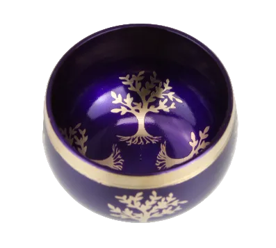 Tree of Life Brass Purple Tibetan Singing Bowl