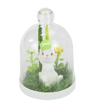 Bunny Rabbit with Egg in Garden House