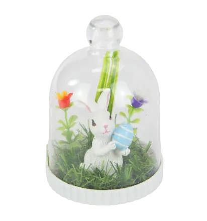 Bunny Rabbit with Egg in Garden House