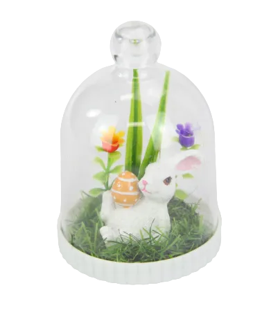 Bunny Rabbit with Egg in Garden House